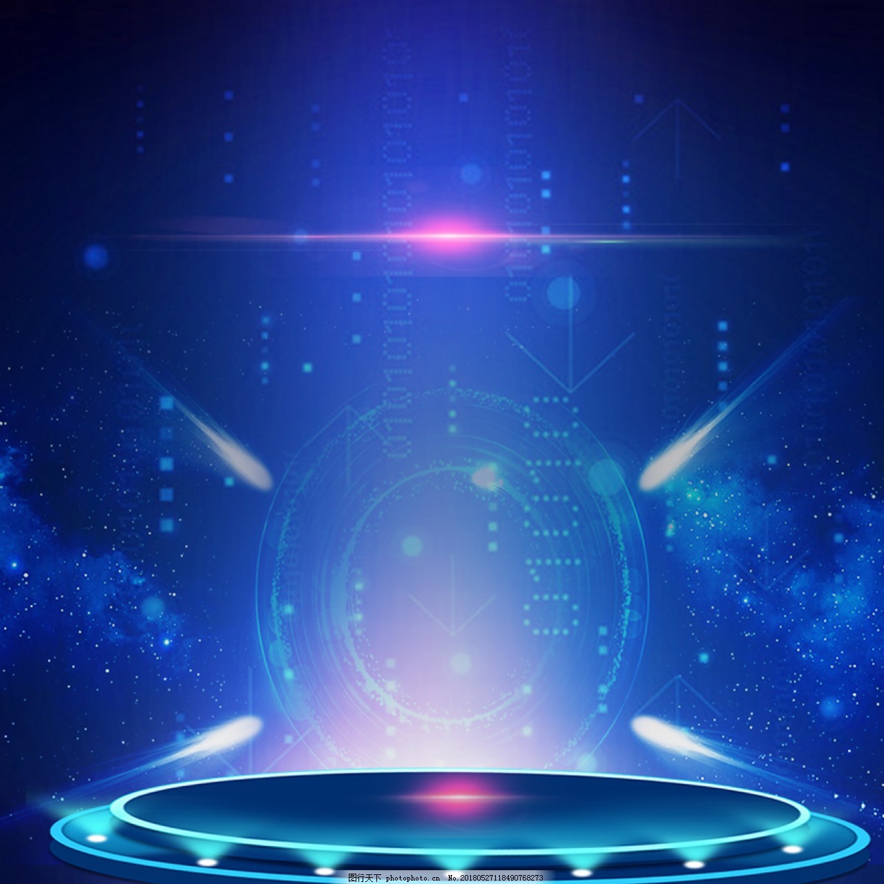 藍色科技舞臺背景